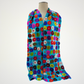 Blue Multi Polka Dotted Merino Wool Felted Scarf