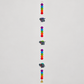 Full handmade wool elephant garland with colorful felt balls and gold-tone bell
