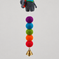 Colorful wool felt balls and gold-tone bell detail