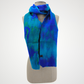 Silk & Merino Wool Felted One of Kind Blue Vintage Scarf
