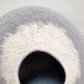Close-up of CC104 white wool entrance arch and gray felt