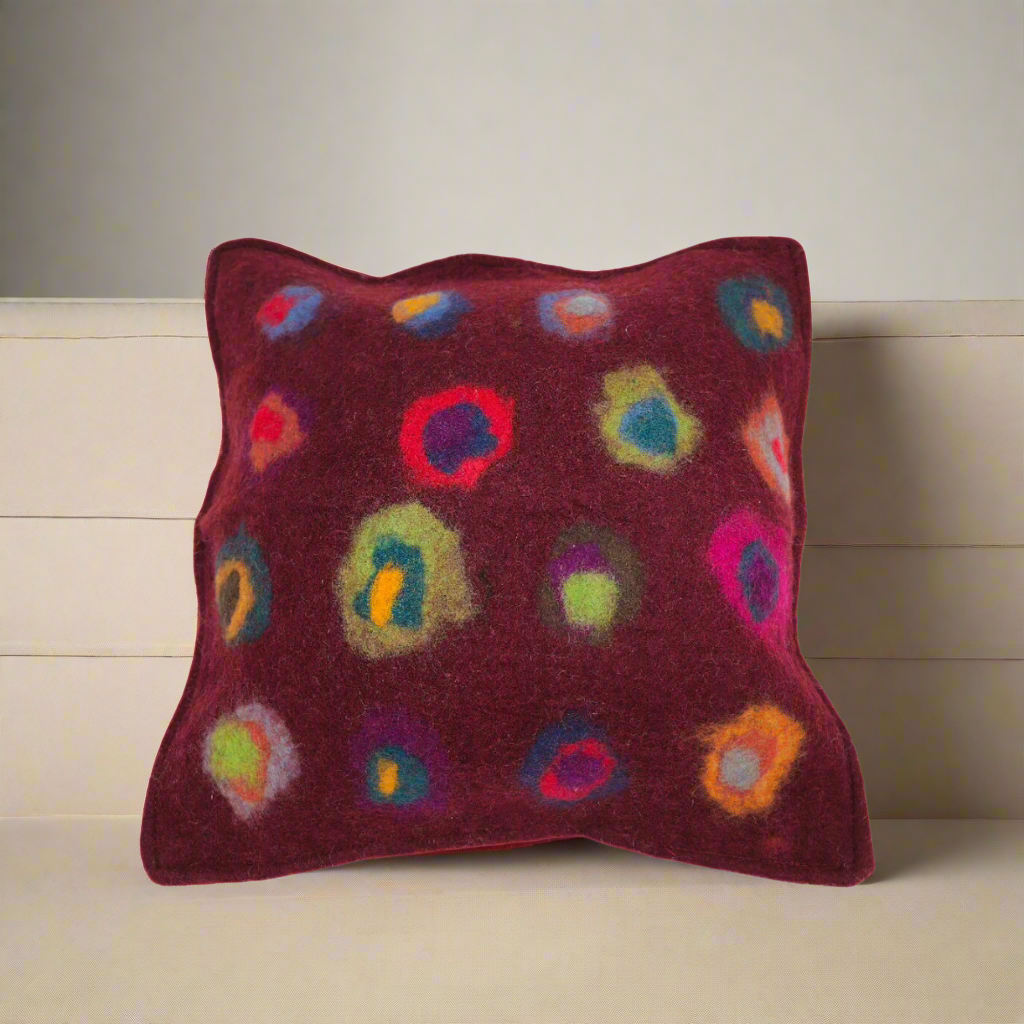 Dotted Wet Felted Cushion Cover