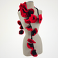 20 Flowers Red-Black Scarf, Flowers Garland or Wall Hanging