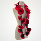 20 Flowers Red-Black Scarf, Flowers Garland or Wall Hanging