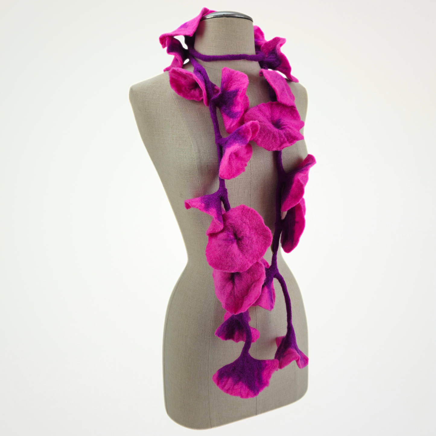 20 Flowers Pink-Plum Scarf, Flowers Garland or Wall Hanging