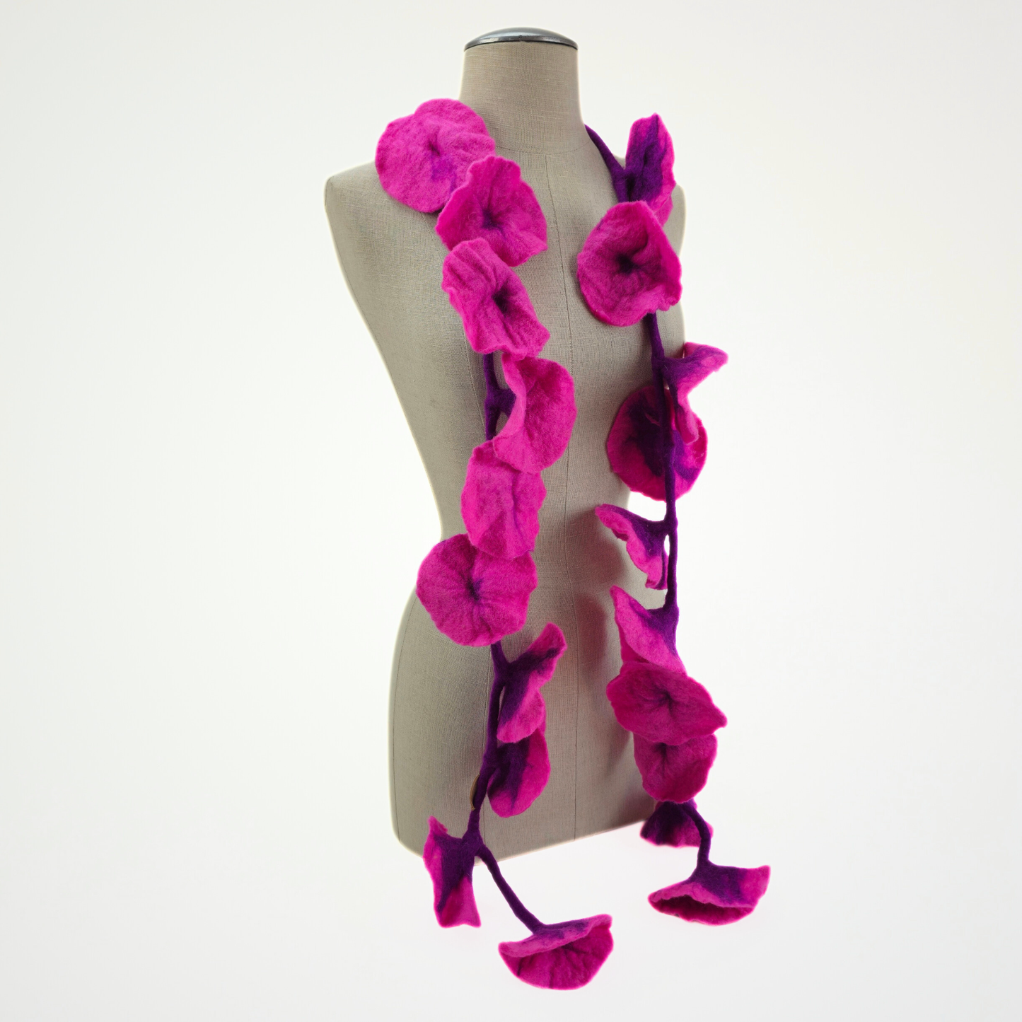 20 Flowers Pink-Plum Scarf, Flowers Garland or Wall Hanging