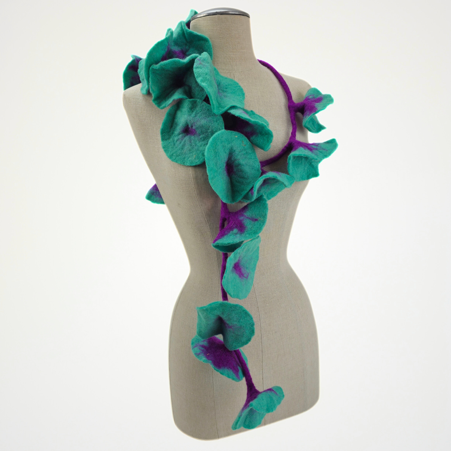 20 Flowers Turq-Plum Scarf, Flowers Garland or Wall Hanging