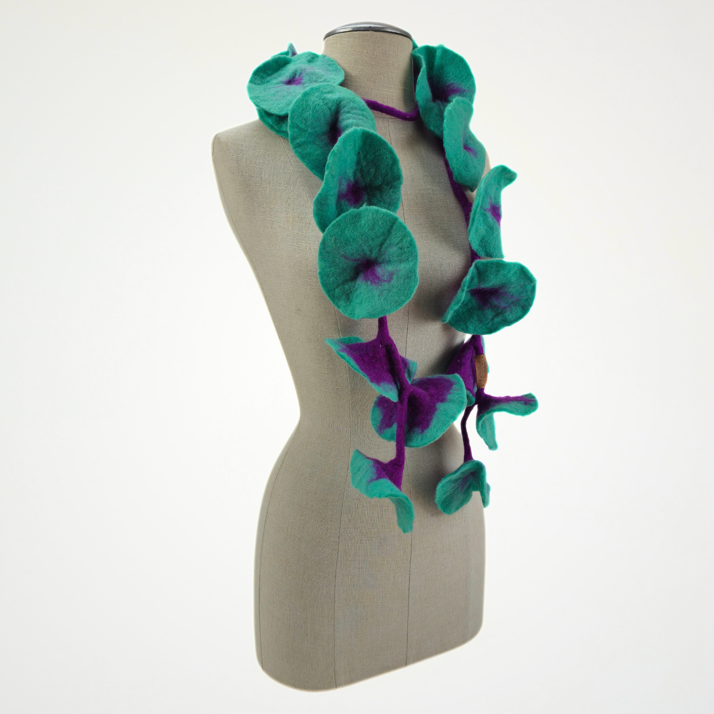 20 Flowers Turq-Plum Scarf, Flowers Garland or Wall Hanging