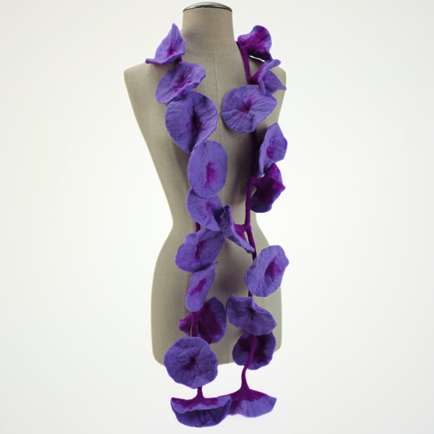 20 Flowers Purple-Plum Scarf, Flowers Garland or Wall Hanging