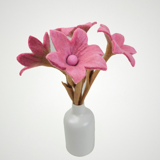 Hand Felted Baby Pink Lily Flower