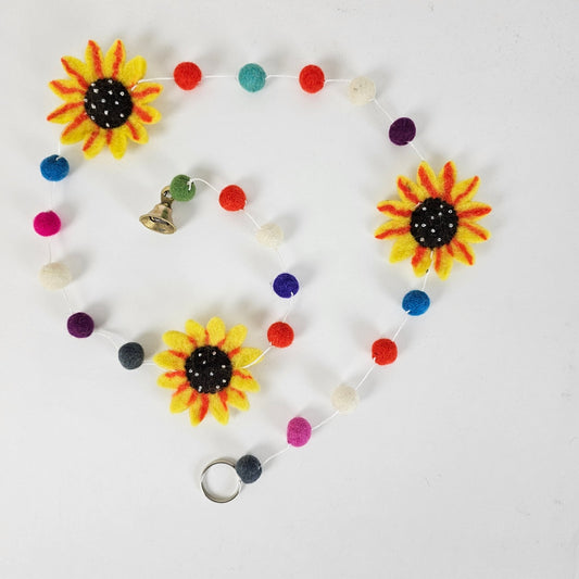 Handmade Felted Sunflowers Garland