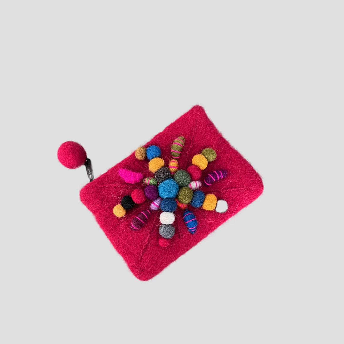 Felted Ball Coin Purse, Mobile Purse