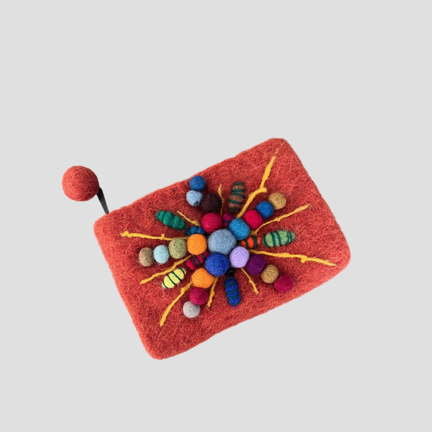 Felted Ball Coin Purse, Mobile Purse