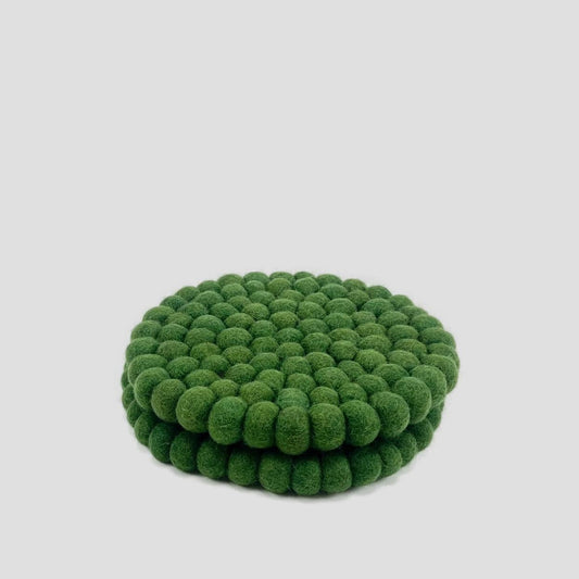 Forest Round Felt Trivet-Set Of 2Pcs.