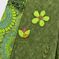 Floral applique and vine embroidery detail