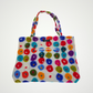 White & Multi Polka Dot Tote Bag