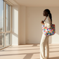 White & Multi Polka Dot Tote Bag