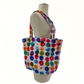 White & Multi Polka Dot Tote Bag
