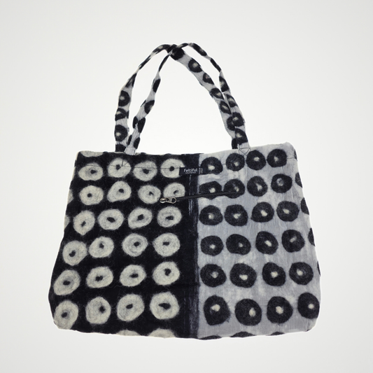 Black & White Polka Dot Tote Bag