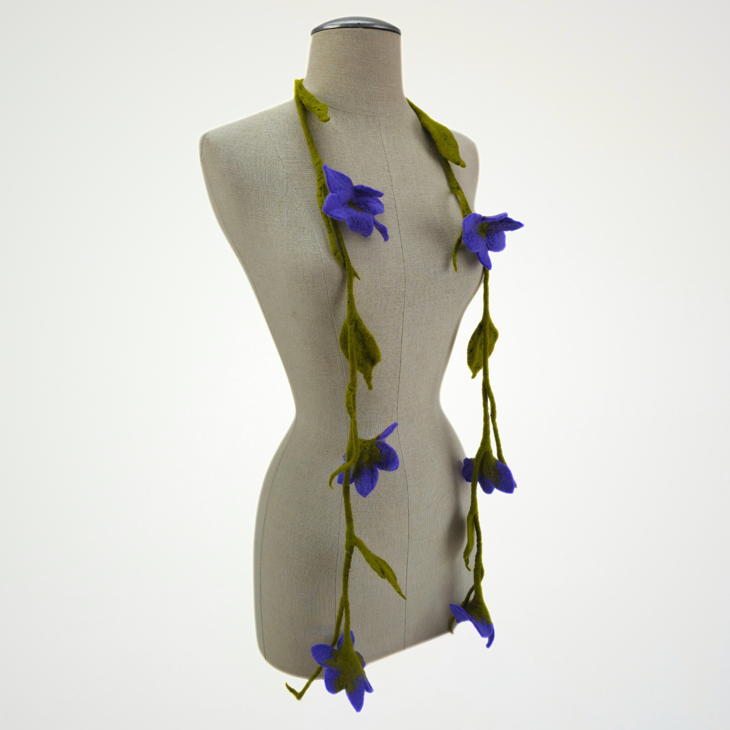 6 Purple Flowers Scarf, Flowers Garland or Wall Hanging