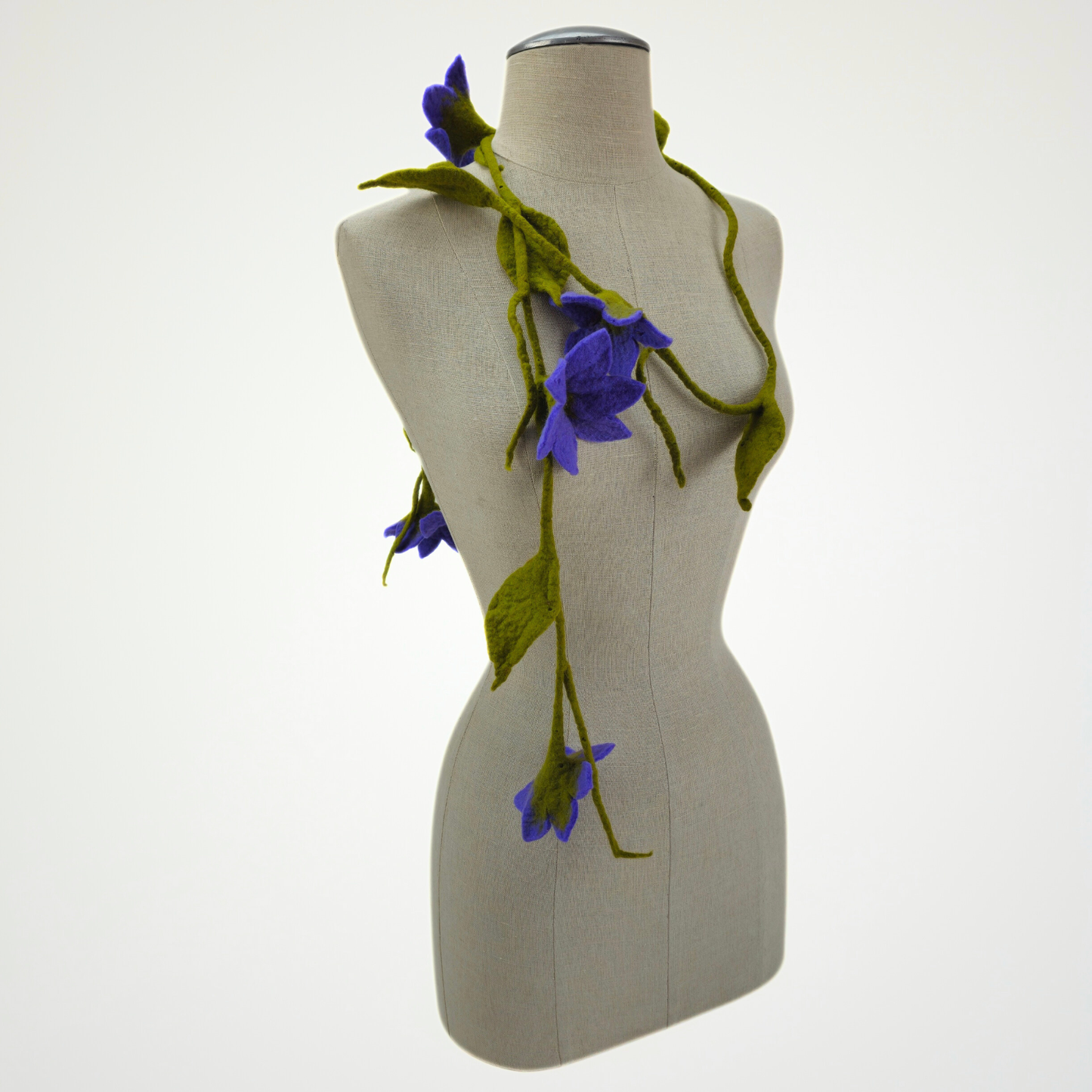 6 Purple Flowers Scarf, Flowers Garland or Wall Hanging