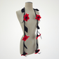 6 Red Flowers Scarf, Flowers Garland or Wall Hanging