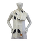 Merino Wool & Silk Black Leaf Felted Scarf