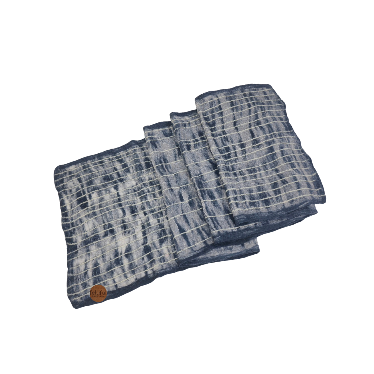Merino Wool & Silk Lines Felted Scarf