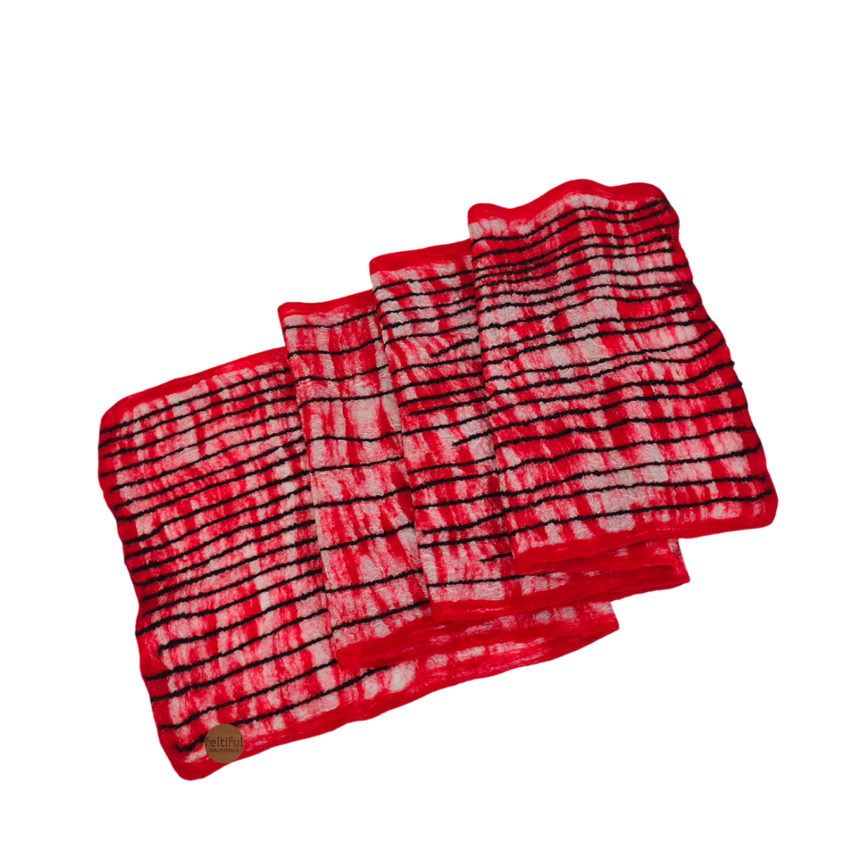 Merino Wool & Silk Lines Felted Scarf