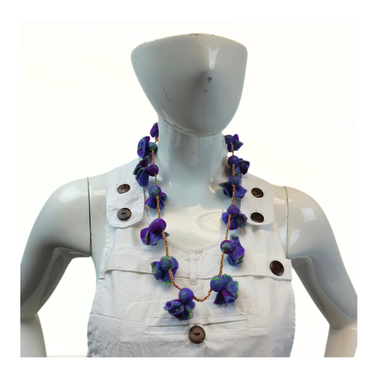 Merino & Silk Flowers Necklace