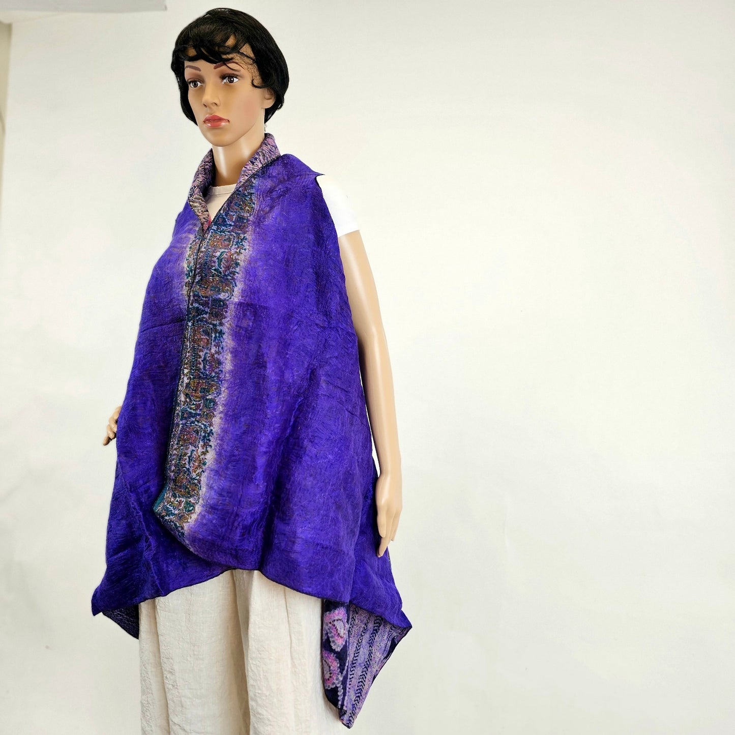 Merino Wool and Saree Reversible Sandwich Outer