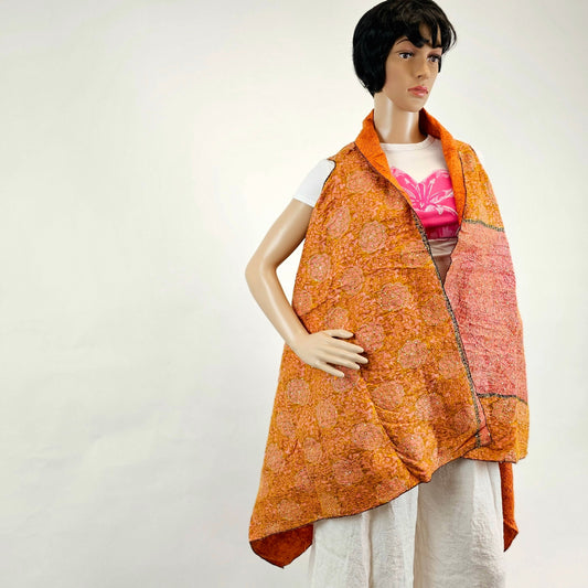 Merino Wool and Saree Reversible Sandwich Outer