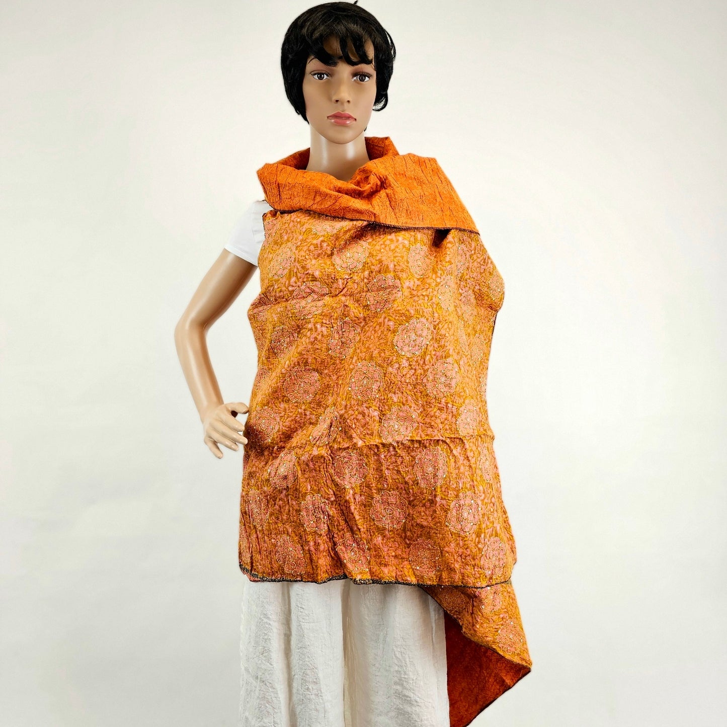 Merino Wool and Saree Reversible Sandwich Outer