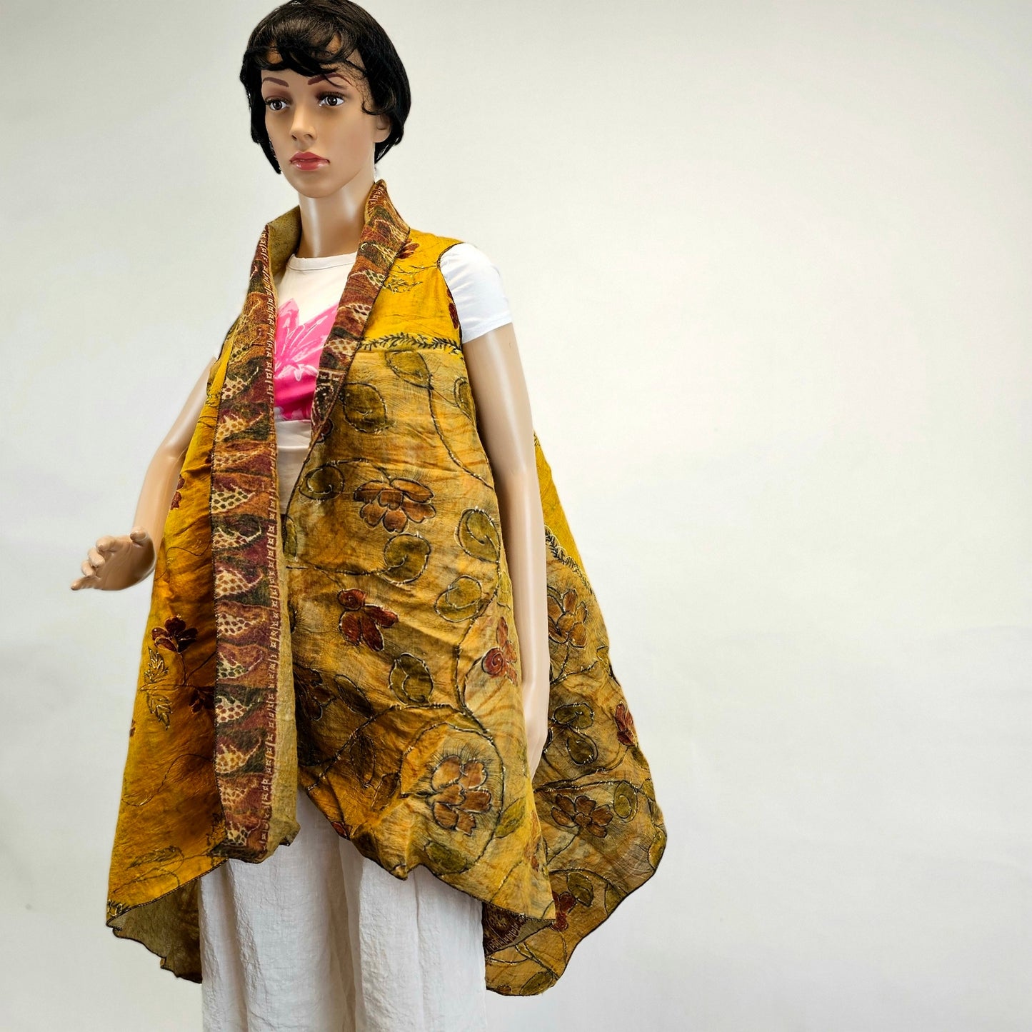 Merino Wool and Saree Reversible Sandwich Outer