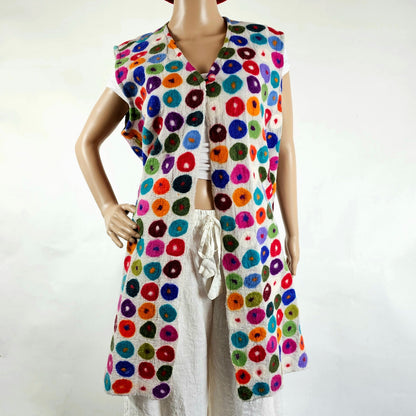 Multi Polka Dot White Outer