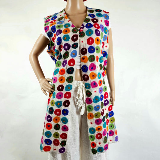 Multi Polka Dot White Outer