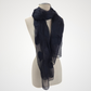 Black Silk Felted Scarf with White Polka Dots