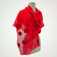 Red Silk Felted Scarf with White Polka Dots