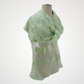 Pastel Mint Silk Felted Scarf with White Polka Dots