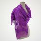 Violet Silk Felted Scarf with White Polka Dots