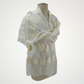 White Silk Felted Scarf with White Polka Dots