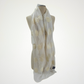 White Silk Felted Scarf with White Polka Dots