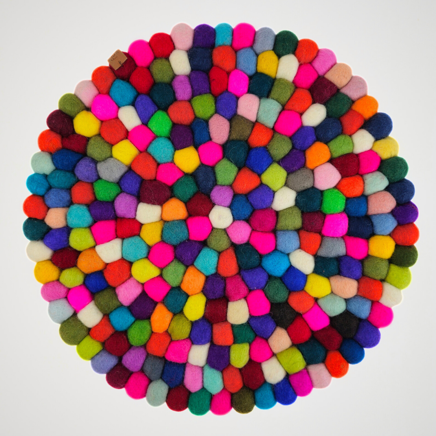 14-Inch Pom Pom Ball Round Placemat-Set Of 2Pcs.