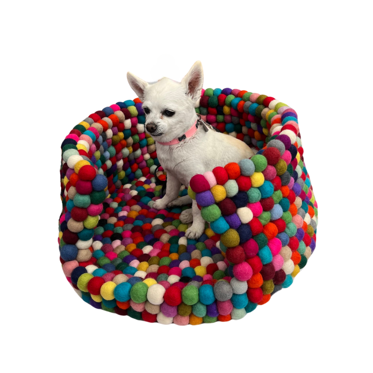 Hand Felted Po Pom Dog Bed