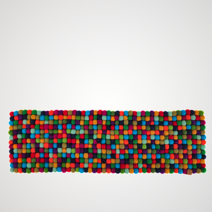Artisan Multi Small Felted Ball Table Runner