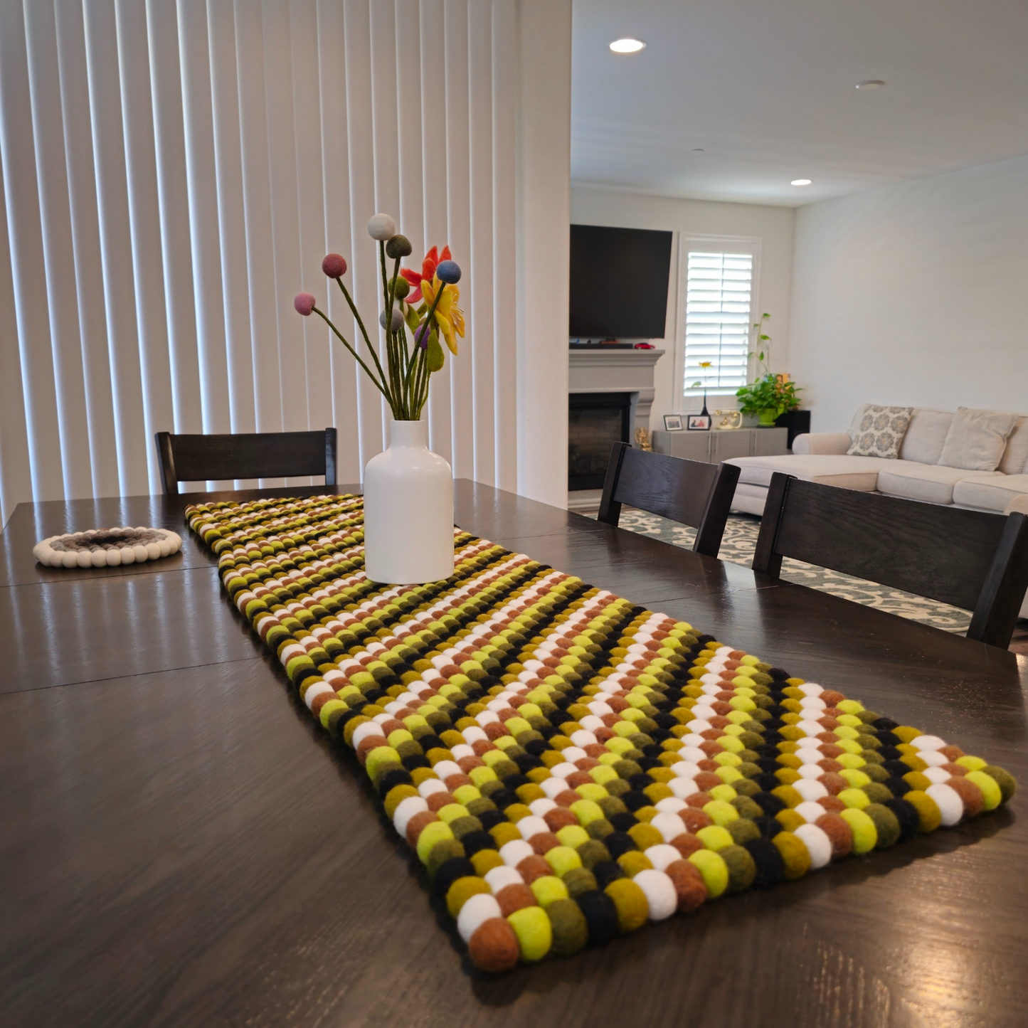 Artisan Ball Felted Table Runner