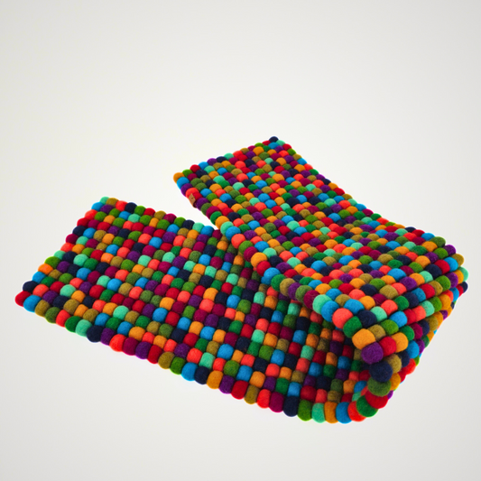 Felted Multi Small Ball Table Runner