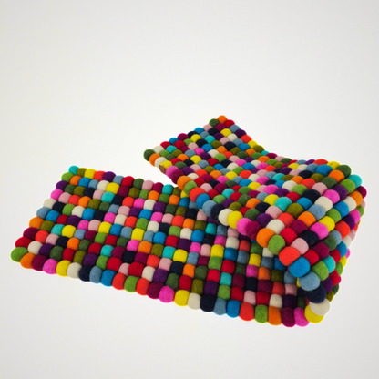Artisan Felted Multi Ball Table Runner