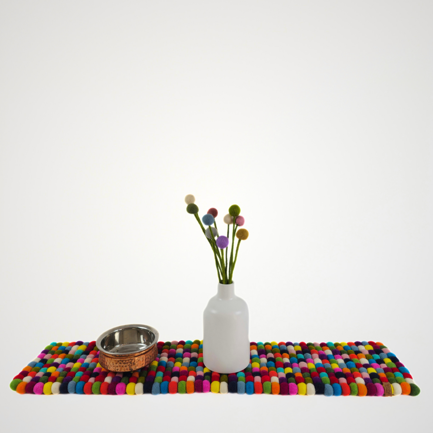 Artisan Felted Multi Ball Table Runner