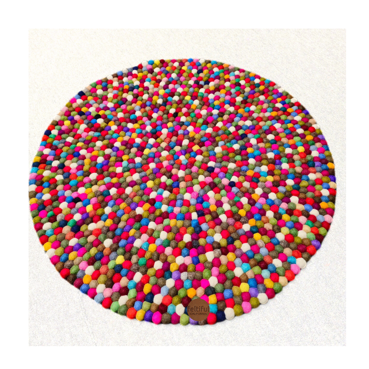 Multi-Colors Felt Round Rug for Home Décor